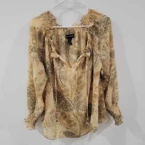 Lane Bryant Womens Top Size‎ 14 Fairy Peasant Ruffle Tasseled Boho Hippie